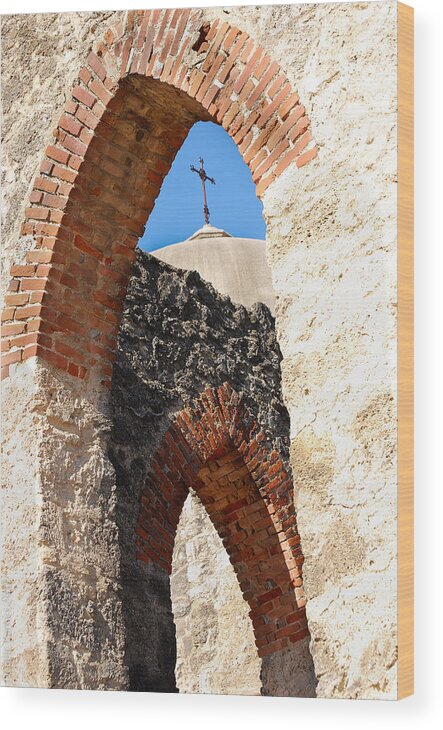 San Antonio Mission Wood Print featuring the photograph On a Mission by Debbie Karnes