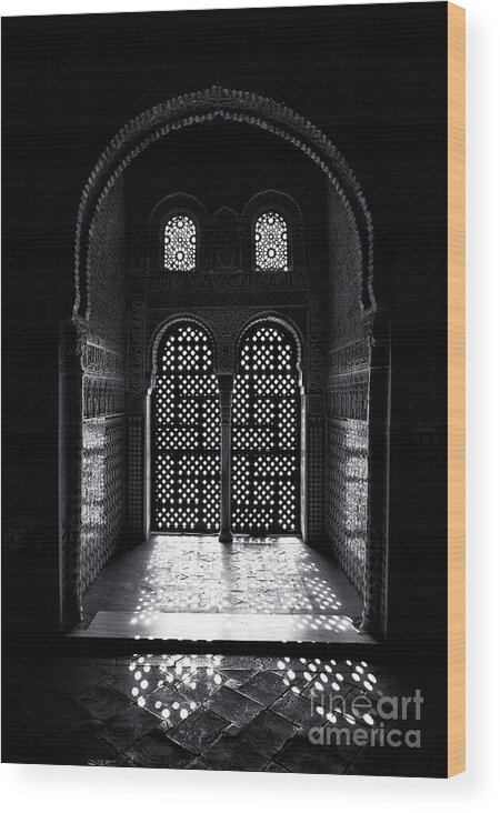 Alhambra Wood Print featuring the photograph Ornate Alhambra window by Jane Rix