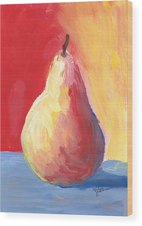 Pear Wood Print featuring the painting Pear 4 by Elise Boam