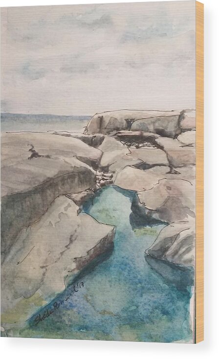 Peggy's Cove Wood Print featuring the painting Peggy's Cove by Sheila Romard