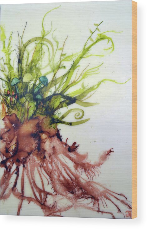 Plant Wood Print featuring the painting Plant Life #2 by Jennifer Creech