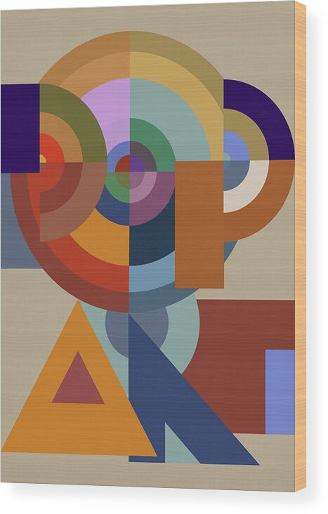Tencc Wood Print featuring the painting Pop Art Bauhaus - Abstract Graphic Composition by Big Fat Arts