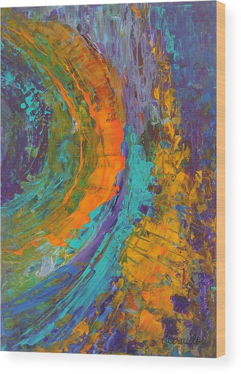 Psychedelic Wood Print featuring the painting Psychedelic Fervor by Donna Ceraulo