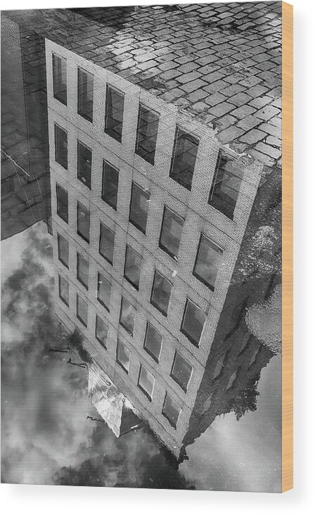 Soho Building Wood Print featuring the photograph Puddle View by Cate Franklyn