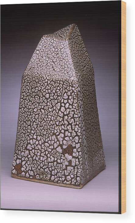 Lichen Glaze Wood Print featuring the sculpture Pyramidal Form by Stephen Hawks