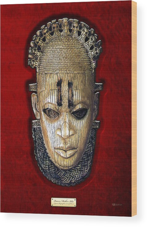 Ethnic Arts Africa By Serge Averbukh Wood Print featuring the photograph Queen Mother Idia - Ivory Hip Pendant by Serge Averbukh