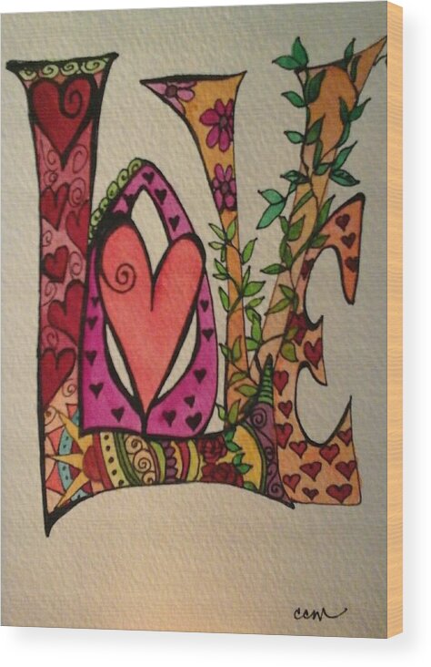 Love Wood Print featuring the painting Reach For Love by Claudia Cole Meek
