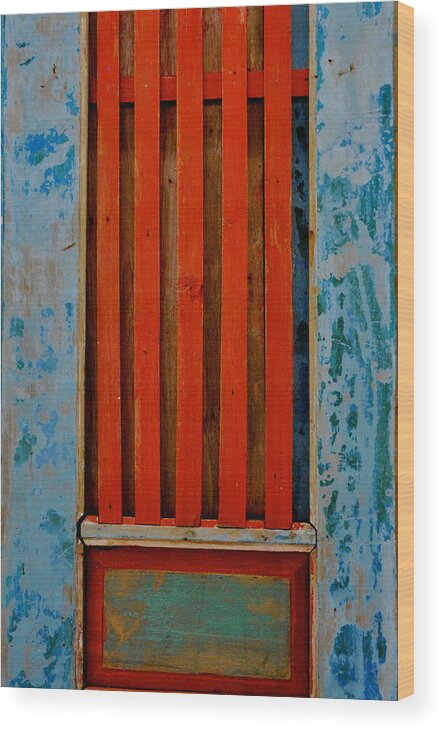Red And Blue Door Wood Print featuring the photograph Red and blue door by Craig Perry-Ollila