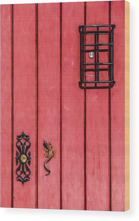 David Letts Wood Print featuring the photograph Red Speakeasy Door by David Letts
