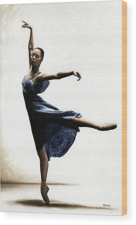 Dancer Wood Print featuring the painting Refined Grace by Richard Young