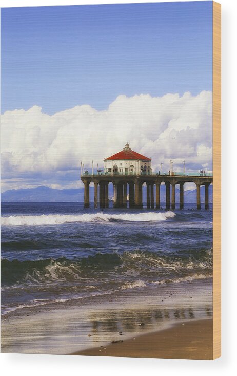 Pier Wood Print featuring the photograph Reflections on the Pier by Michael Hope
