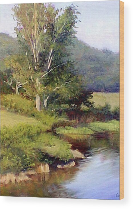River Wood Print featuring the painting River's Edge by Marie Witte