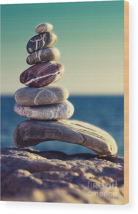 Arrangement Wood Print featuring the photograph Rock Energy by Stelios Kleanthous