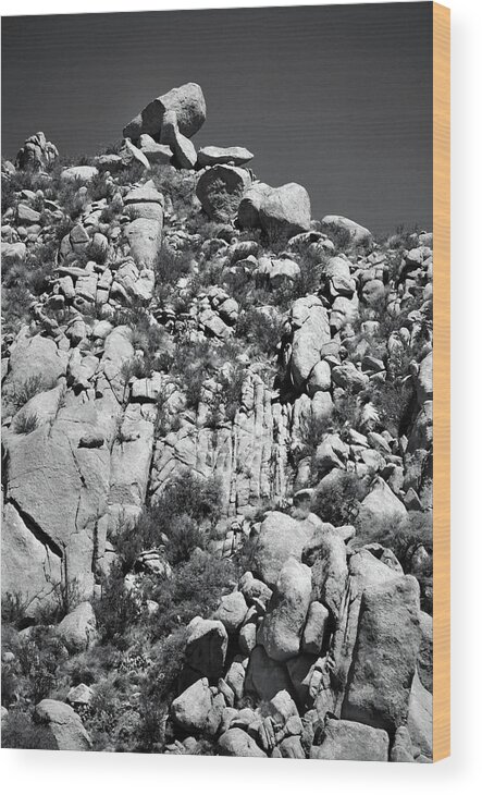 Landscape Wood Print featuring the photograph Rock Face Sandia Mountain by Ron Cline