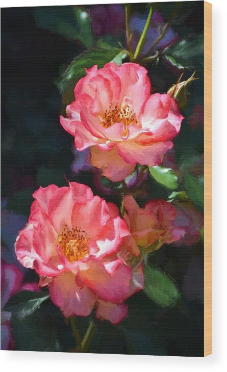 Floral Wood Print featuring the photograph Rose 331 by Pamela Cooper