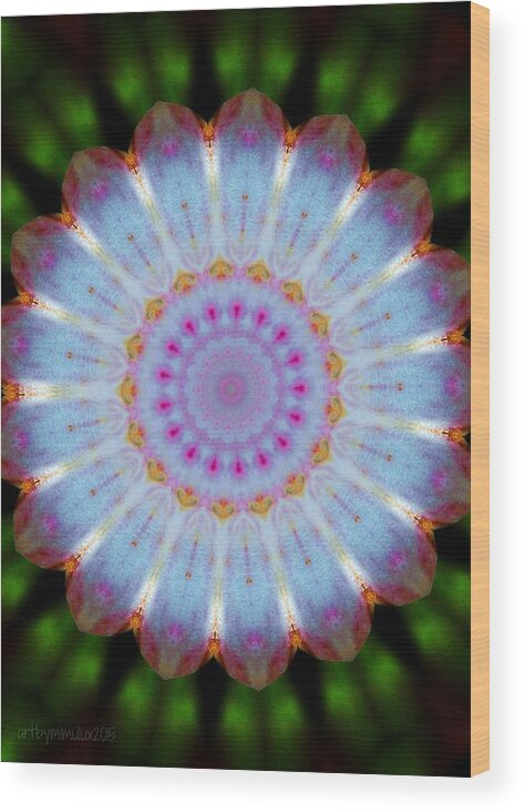 Roses Wood Print featuring the digital art Rosepetals Mandala by Mimulux Patricia No