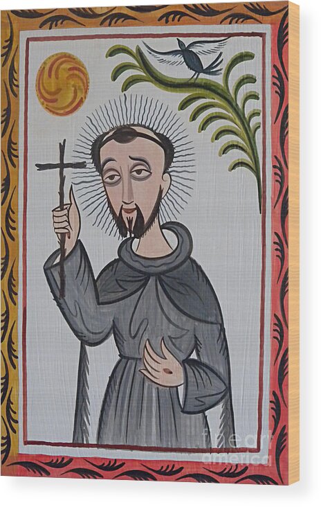 San Francisco De Asis - St. Francis Of Assisi Wood Print featuring the painting San Francisco de Asis - St. Francis of Assisi - AOSAF by Br Arturo Olivas OFS