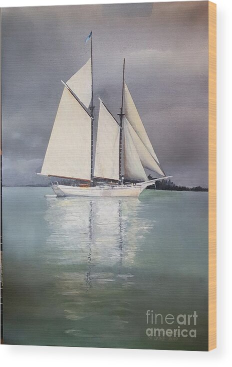 Schooner Wood Print featuring the painting Hope by Tim Johnson