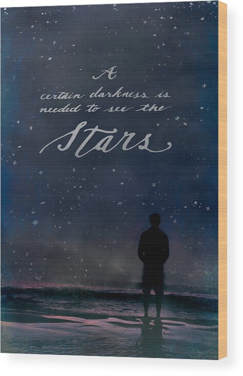Night Wood Print featuring the digital art See the Stars by Teresa Wilson