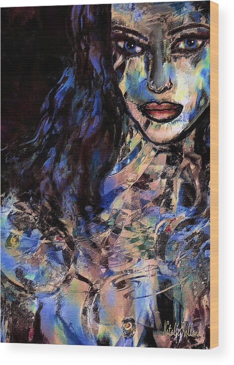 Nude Wood Print featuring the mixed media Sensuelle by Natalie Holland