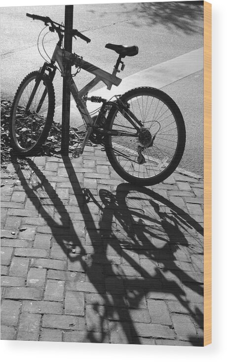 Black And White Wood Print featuring the photograph Shadow Play by Suzanne Gaff