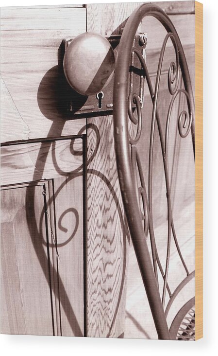 Black And White Wood Print featuring the photograph Shadows by Katherine Huck Fernie Howard