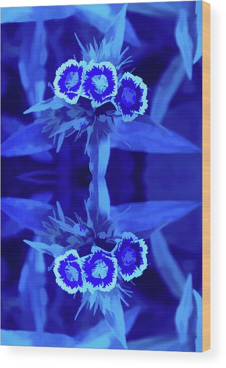 Flower Wood Print featuring the photograph Simply Blue Reflections of a Summer Bouquet by Aimee L Maher ALM GALLERY