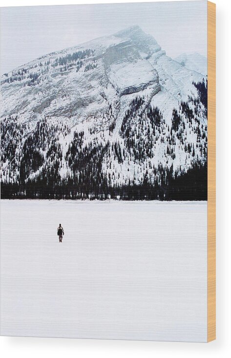 Snow Wood Print featuring the photograph Solitude by Tim Dussault