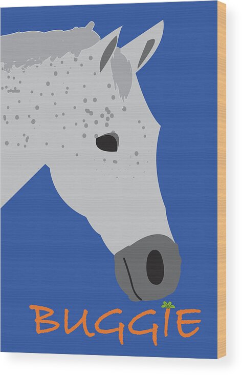 Quarter Horse Wood Print featuring the digital art Sprout Buggie by Caroline Elgin