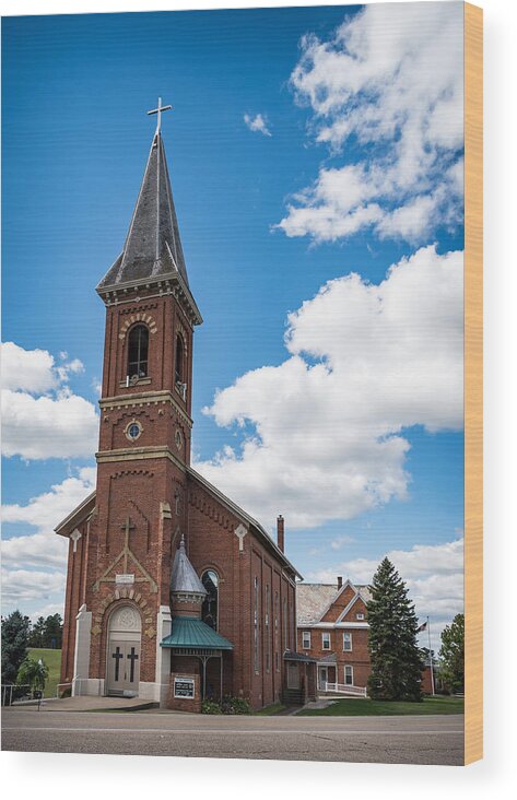 Church Wood Print featuring the photograph St. John The Baptist Catholic Church by Holden The Moment