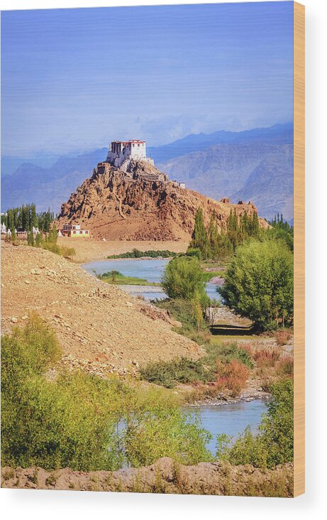 Asia Wood Print featuring the photograph Stakna Monastery by Alexey Stiop