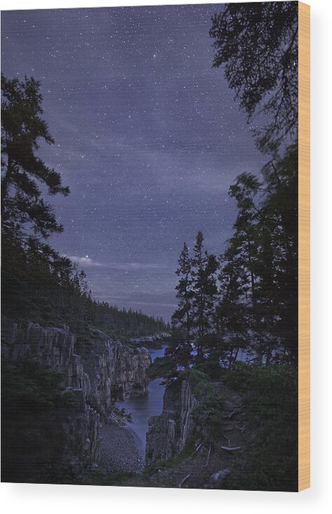 Schoodic Wood Print featuring the photograph Stars Over Raven's Roost by Brent L Ander