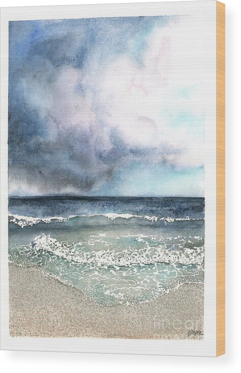 Storm Wood Print featuring the painting Stormy Day by Hilda Wagner