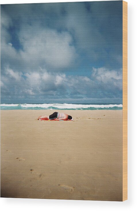 Surfing Wood Print featuring the photograph Sunbather by Nik West