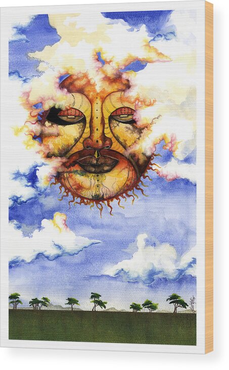 Sunny Day Wood Print featuring the mixed media Sunny Day by Anthony Burks Sr