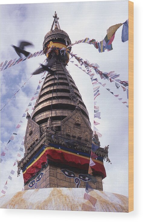 Swayambhunath Wood Print featuring the photograph Swayambhunath by Patrick Klauss