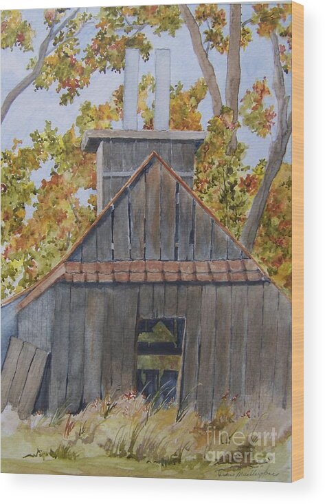 Sugar Shack Wood Print featuring the painting Sweet Old Vermont by Jackie Mueller-Jones