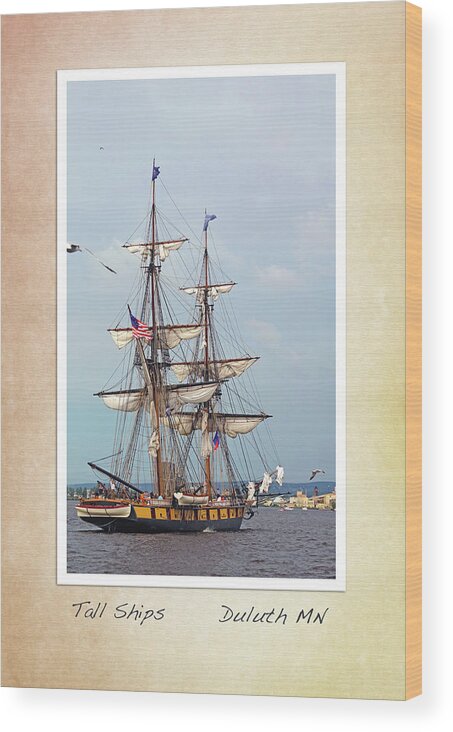 Tall Ships Wood Print featuring the photograph Tall Ships v1 by Hermes Fine Art