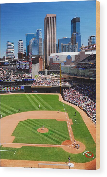 Minneapolis Wood Print featuring the photograph Target Field, Home of the Twins by James Kirkikis