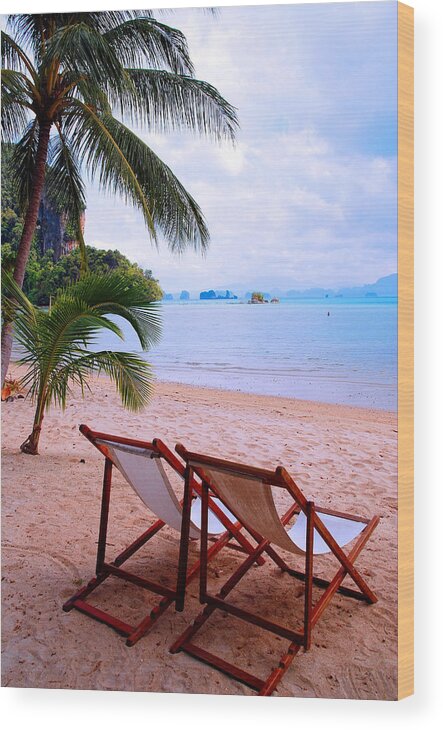 Thailand Wood Print featuring the photograph Thailand Sand Beach by Jacqueline Schmid
