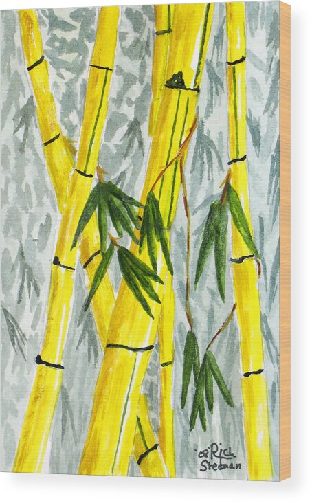 Bamboo Wood Print featuring the painting The Bamboo Forest by Richard Stedman