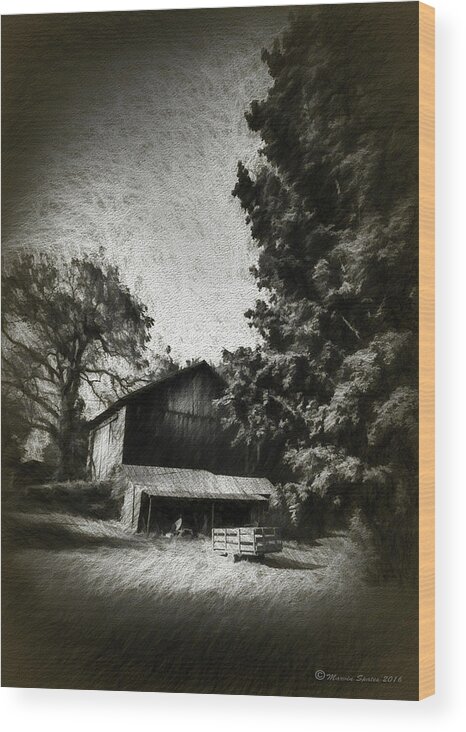Marvin Saptes Wood Print featuring the photograph The Barn Yard Wagon by Marvin Spates