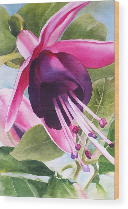 Floral Wood Print featuring the painting The Blusher by Marlene Gremillion