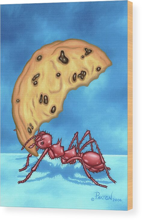  Wood Print featuring the painting The Cookie Cutter Ant by Paxton Mobley