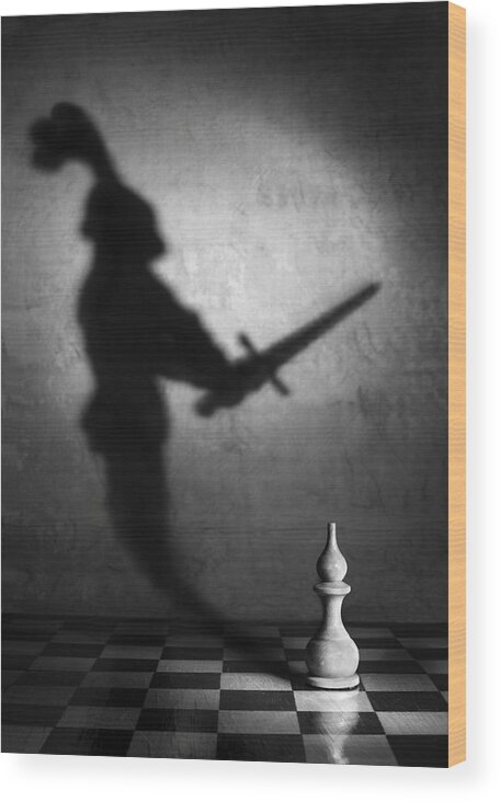 Chess Wood Print featuring the photograph The Heart Of A Knight by Victoria Ivanova