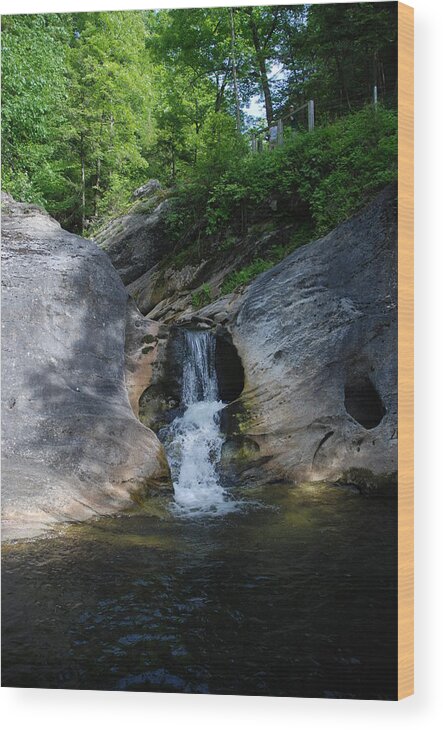 Waterfall Wood Print featuring the photograph The Hole by Clay Peters Photography