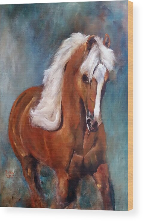 Palomino Wood Print featuring the painting The Palomino 2 by Barbie Batson