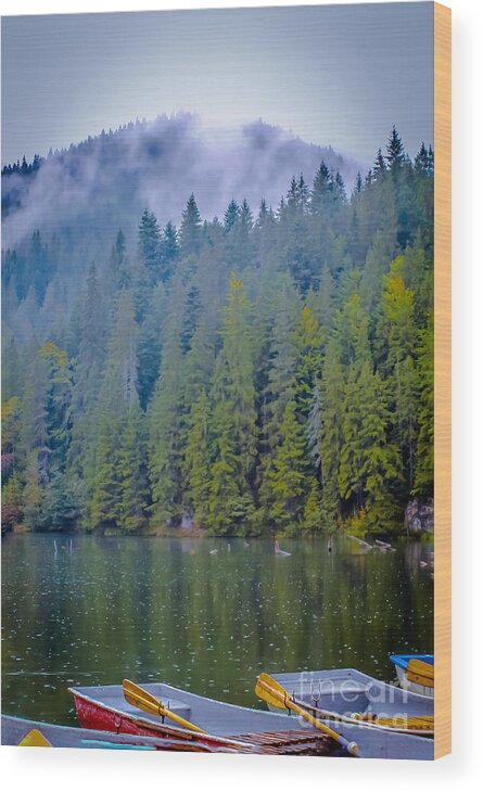 Mountains Wood Print featuring the photograph The Red Lake - Romania by Claudia M Photography