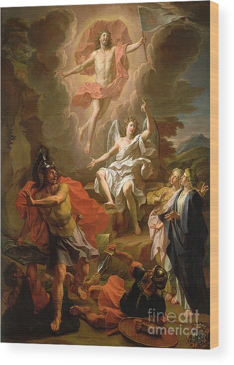 The Resurrection Of Christ Wood Print featuring the painting The Resurrection of Christ by Noel Coypel