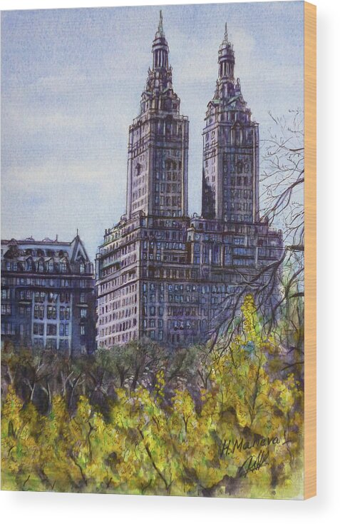 Tne San Remo Wood Print featuring the painting The San Remo by Henrieta Maneva